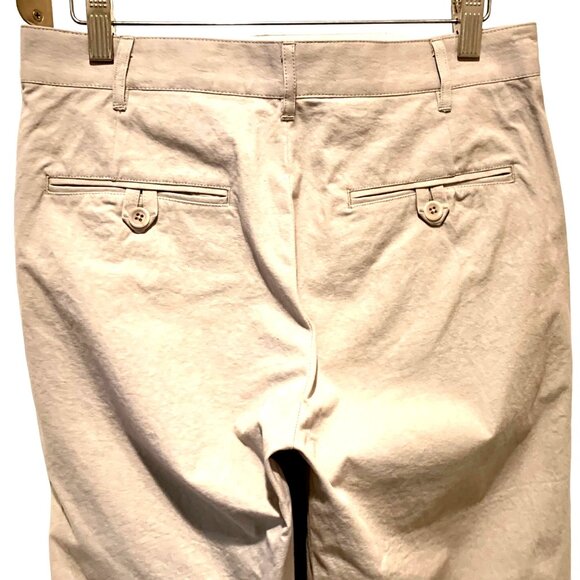 Entireworld. Straight-Leg Flat Front Cotton Pants 28 Button Pockets Beige Stone - Picture 4 of 8